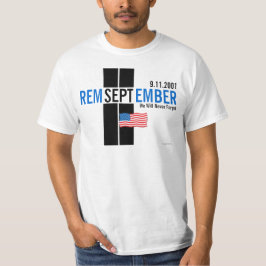 911 Remember September 11 Vlag Blauw T-shirt
