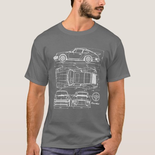 911 Turbo Blueprint T-shirt (Voorkant)