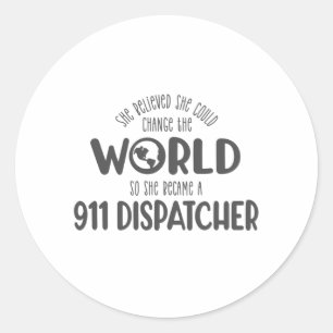 911 verzender, antwoordapparaat, politie, dunne bl ronde sticker