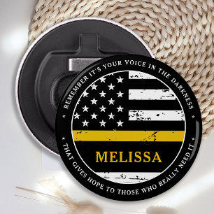 911 Verzender op persoonlijke titel Thin Gold Line Button Flesopener
