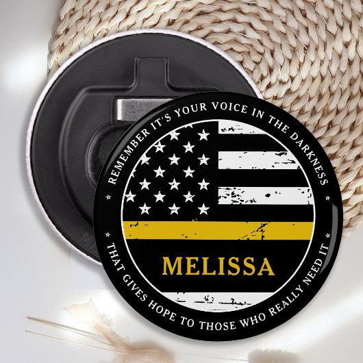 911 Verzender op persoonlijke titel Thin Gold Line Button Flesopener