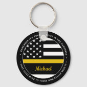 911 Verzender op persoonlijke titel Thin Gold Line Sleutelhanger (Achterkant)