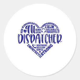 911 Verzender, Responder, Politie, dunne blauwe li Ronde Sticker