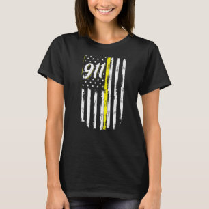 911 Verzender Thin Yellow Line Police USA Vlag T-shirt