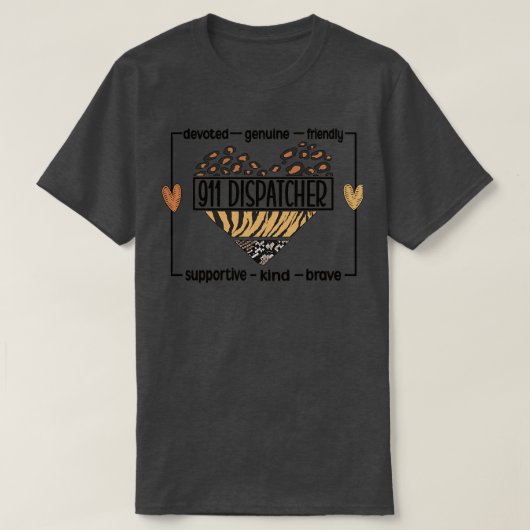 911 Verzender via Gele Line Emergency Operator T-shirt (Design voorkant)