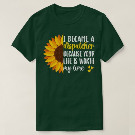 911 Verzender via Gele Line Emergency Operator T-shirt (Design voorkant)
