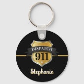 911 Verzending Gouden Badge Gepersonaliseerd Sleutelhanger (Achterkant)