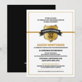 911 Verzending via de Gold Line Retirement Party Kaart (Voorkant / Achterkant)