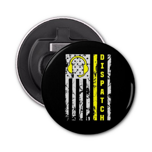 911 Verzendverlener Thin Gold Line Dispatcher Button Flesopener (Voorkant)