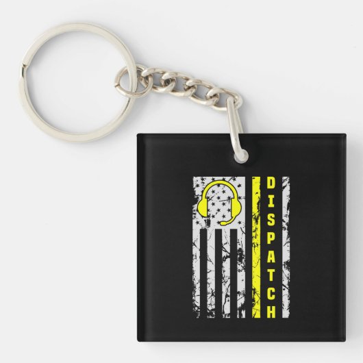 911 Verzendverlener Thin Gold Line Dispatcher Sleutelhanger (voorkant)