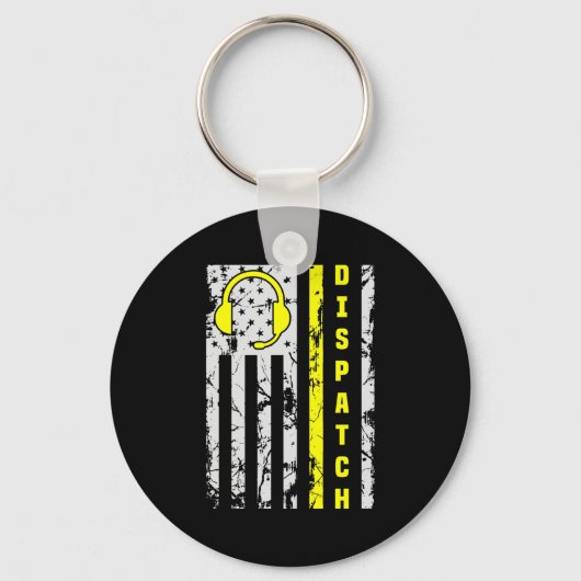 911 Verzendverlener Thin Gold Line Dispatcher Sleutelhanger (Voorkant)