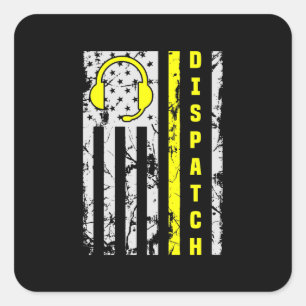 911 Verzendverlener Thin Gold Line Dispatcher Vierkante Sticker
