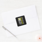 911 Verzendverlener Thin Gold Line Dispatcher Vierkante Sticker (Envelop)