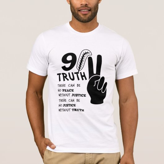 911 Waarheid zonder vrede zonder rechtvaardigheid T-shirt (Voorkant)