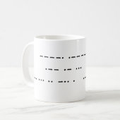 911 was een interne taak (morse code) koffiemok (Voorkant links)