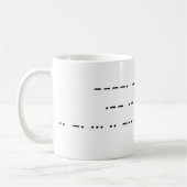 911 was een interne taak (morse code) koffiemok (Links)