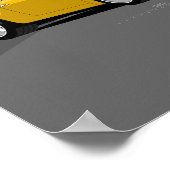 911 Yellow Classic Car Poster – Retro Sportwagen (Hoek)