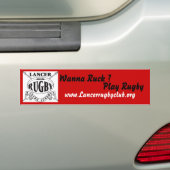 9163660565, www.Lancerrugbyclub.or... - Gepersonal Bumpersticker (Op auto)
