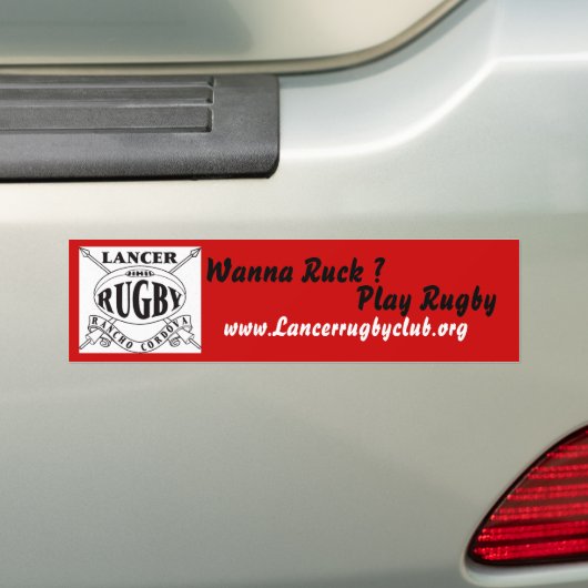 9163660565, www.Lancerrugbyclub.or... - Gepersonal Bumpersticker (Op auto)