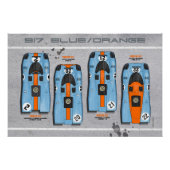 917 Blue - Orange Design Perfect Poster (Voorkant)