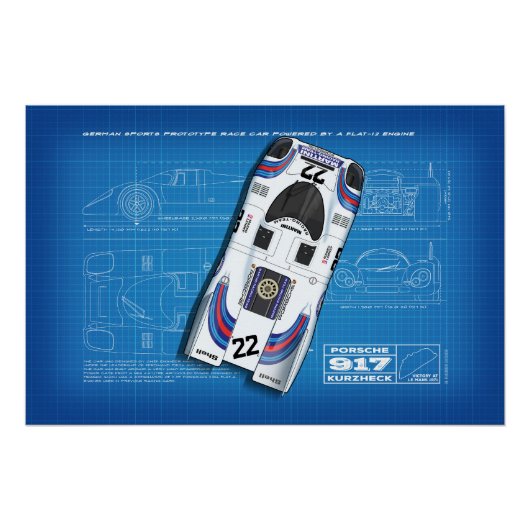 917 Martini Blueprint Perfect Poster (Voorkant)