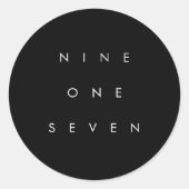 917 Netnummer Ronde Sticker (Voorkant)