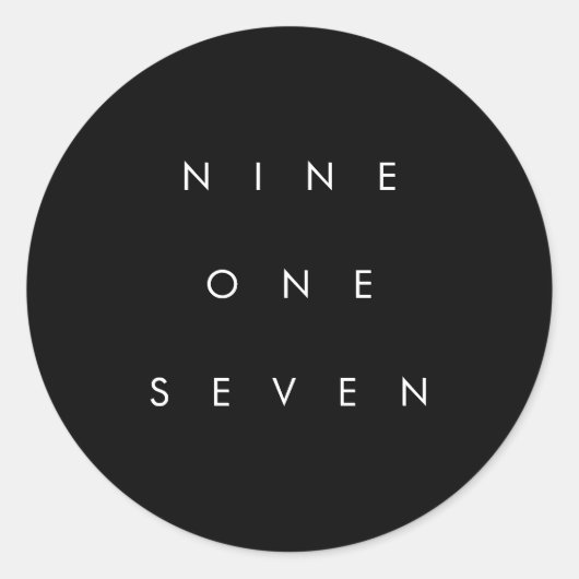 917 Netnummer Ronde Sticker (Voorkant)