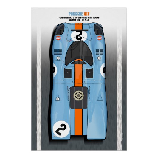 917 Rodriguez - Kinnunen Daytona 1970 Perfect Poster (Voorkant)