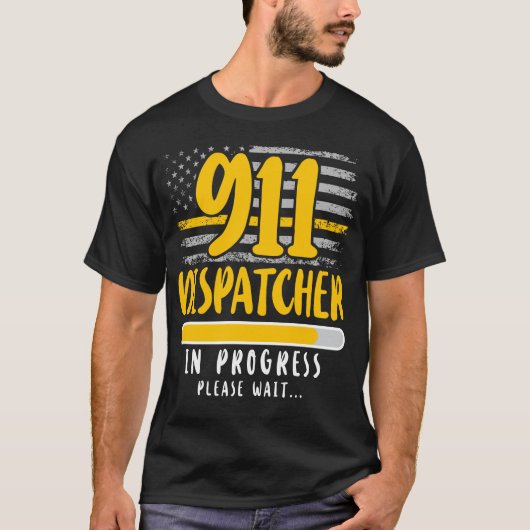 918 Verzender Dunne Gouden Lijn 911 Verzender binn T-shirt (Voorkant)