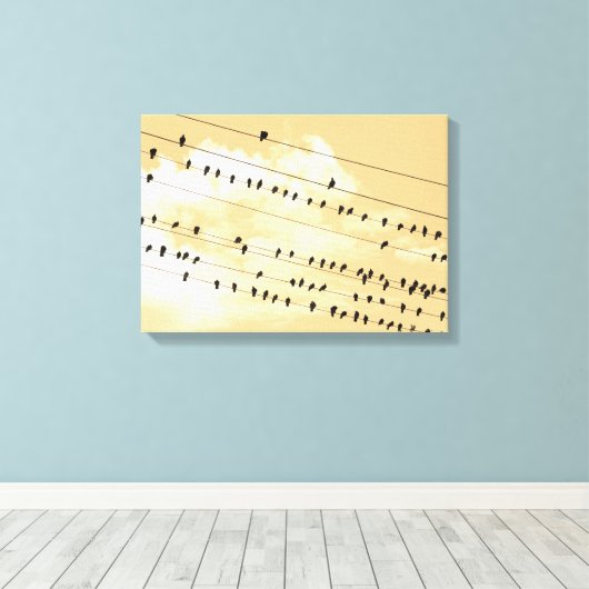 91(1) vogels canvas afdruk (Insitu (Houten vloer))