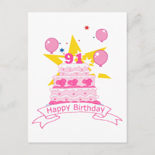 91 de Cake van de Verjaardag van éénjarigen Briefkaart