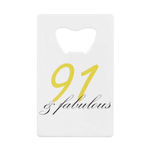 91 & Fabulous Creditkaart Flessenopener (Voorkant)