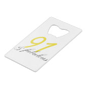91 & Fabulous Creditkaart Flessenopener (Achterkant Gekanteld)