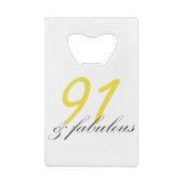 91 & Fabulous Creditkaart Flessenopener (Achterkant)