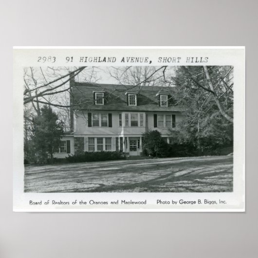 91 Highland Avenue Short Hills NJ Poster (Voorkant)