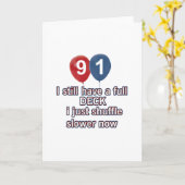91 jaar Grappige Verjaardag design Kaart (Gele Bloem)