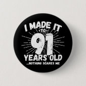 91 Jaar Oud Sarcastisch Meme Grappige 91e Verjaard Ronde Button 5,7 Cm (Voorkant)