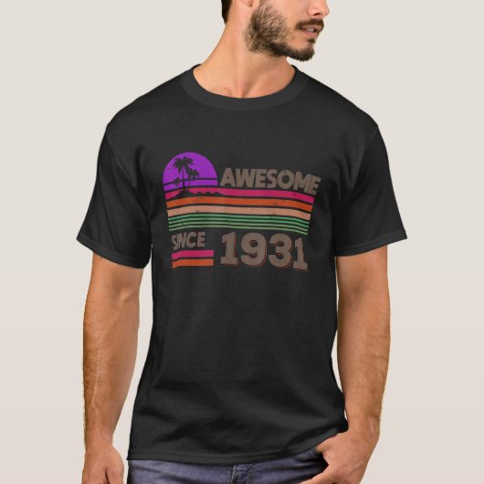 91 jaar oude Mannen Vrouwen Geweldige sinds 1931 T-shirt (Voorkant)