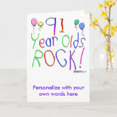 91 jaar oude rock ! kaart (Gele Bloem)