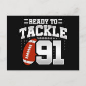 91 Jaar Oude Tackle Voetbal Feestje 91ste Verjaard Briefkaart (Voorkant)