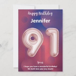91-jarige Happy Birthday-kaart
