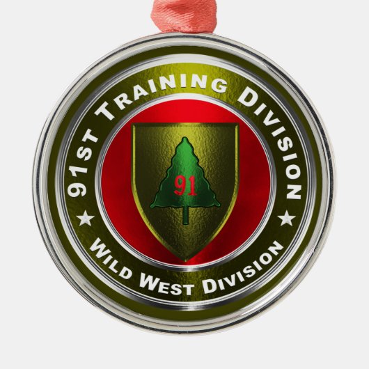 91e divisie Kerstmis Metalen Ornament (Voorkant)