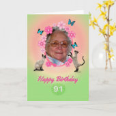 91e fotokaart met katten en vlinders, kaart (Gele Bloem)