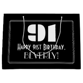 91e verjaardag ~ Art Deco geïnspireerd look "91" + Groot Cadeauzakje