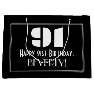 91e verjaardag ~ Art Deco geïnspireerd look "91" + Groot Cadeauzakje