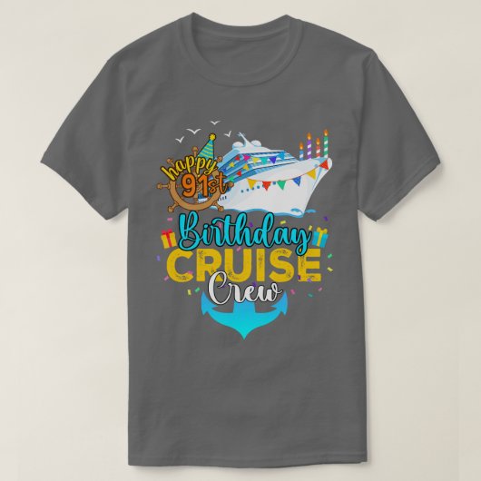 91e verjaardag Cruise Crew T-shirt (Design voorkant)