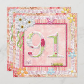 91e verjaardag feest scrapbooking stijl kaart (Voorkant / Achterkant)