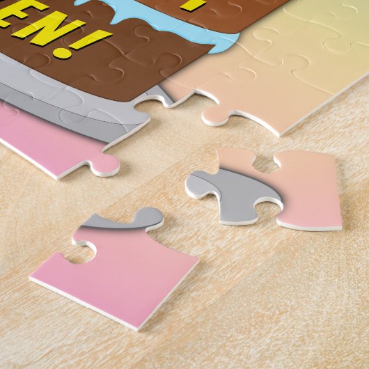 91e verjaardag: Fun Cake and Candles + Custom Name Legpuzzel (Zijkant)