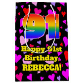 91e verjaardag: Het liefhebbende Kunstpatroon, Reg Medium Cadeauzakje (Voorkant)