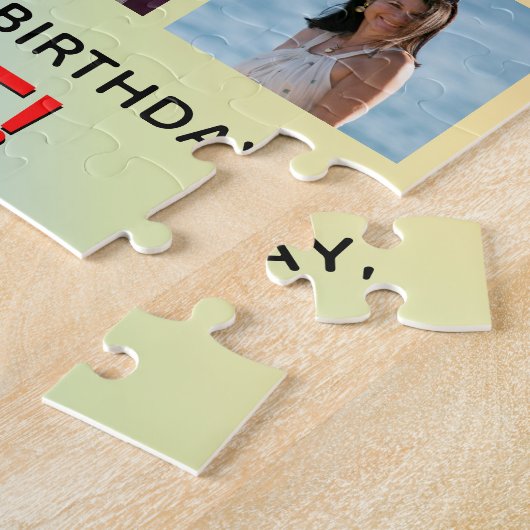 91e verjaardag: Leuke regenboog #, aangepaste naam Legpuzzel (Zijkant)